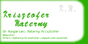 krisztofer materny business card